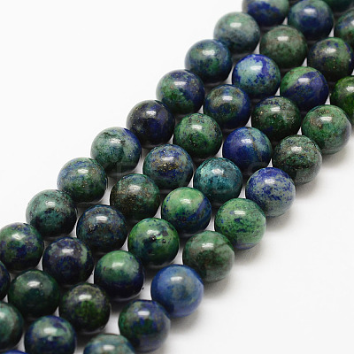 Natural Chrysocolla and Lapis Lazuli Beads Strands G-G735-07-8mm-1