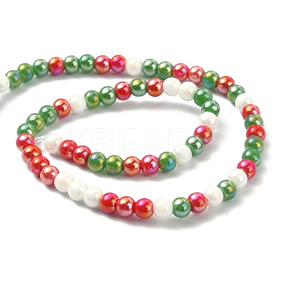 Opaque Electroplate Glass Beads Strands GLAA-YW0003-20-1