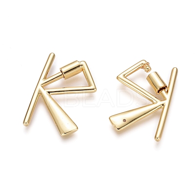 Brass Screw Carabiner Lock Charms KK-I663-01G-K-1