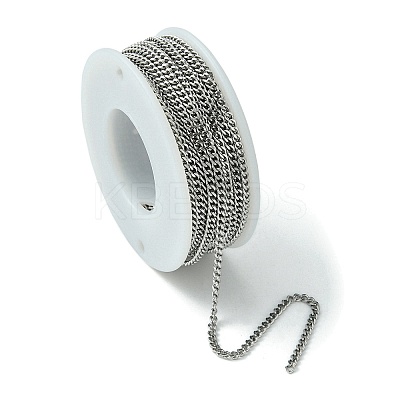 Tarnish Resistant 304 Stainless Steel Curb Chain Twist Link Chains CHS-K001-18-2.2mm-1