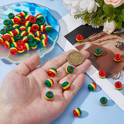 100Pcs Opaque Resin European Beads RESI-DC0001-52-1