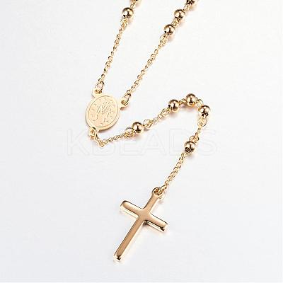 PVD Vacuum Plating 304 Stainless Steel Pendant Necklaces NJEW-D281-24G-1