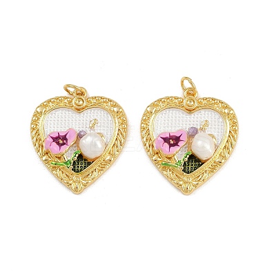 Brass Pave Cubic Zirconia Pendants KK-L240-22G-1