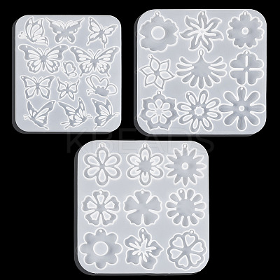 3Pcs 3 Styles DIY Pendant Silicone Molds SIMO-TA0001-14-1