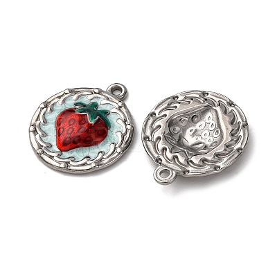 304 Stainless Steel Enamel Pendants STAS-P406-24P-1