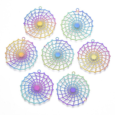 Ion Plating(IP) 201 Stainless Steel Filigree Pendants X-STAS-T057-20-1