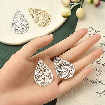 4Pcs 2 Colors Brass Filigree Joiner Links KKC-YW0001-02-1