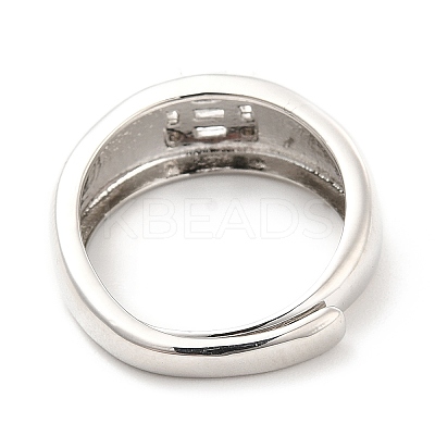 Rack Plating Brass Micro Pave Clear Cubic Zirconia Adjustable Rings RJEW-E064-16P-1