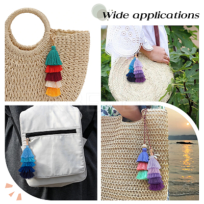 3Pcs 3 Styles Polyester Tassel Big Pendant Decorations HJEW-GO0001-16-1