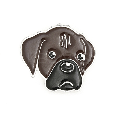 Dog Enamel Pin with Brass Butterfly Clutches JEWB-A006-05C-1
