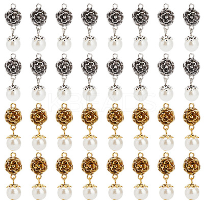 32Pcs 2 Colors Tibetan Style Alloy Pendants FIND-PH0008-38-1