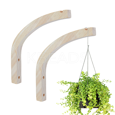 Wooden Wall Mounted Hanging Plant Hooks WOOD-WH0034-53-1
