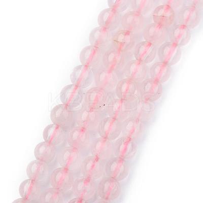 Natural Rose Quartz Round Beads Strands G-P072-05-4mm-1