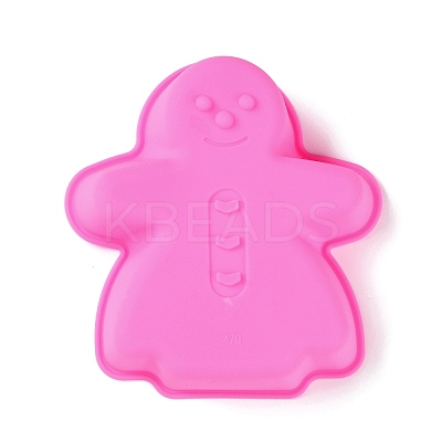 Gingerbread Man DIY Food Grade Silicone Statue Mold DIY-K075-38-1