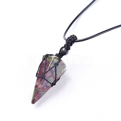 Natural & Synthetic Mixed Stone Pendants Necklaces NJEW-E140-A-1