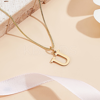1pc 304 Stainless Steel Letter Pendant Necklaces NJEW-LP0001-38U-G-1