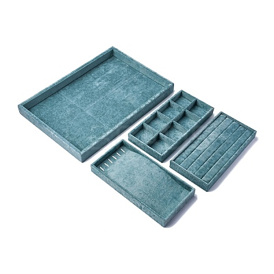 Removable Velvet Jewelry Organizer Display Trays for Earrings Necklaces Rings CON-R030-04C-1