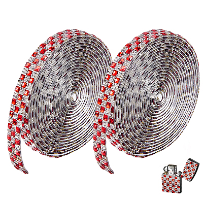 2Pcs Tartan Pattern Hotfix Glass Rhinestone DIY-ME0001-63B-1