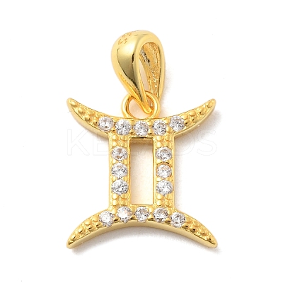 925 Sterling Silver Micro Pave Clear Cubic Zirconia Pendants STER-Z012-06G-04-1