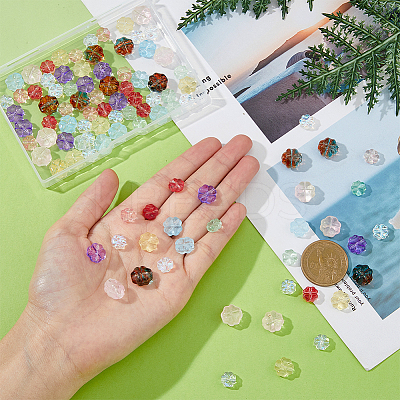 100Pcs 10 Style Transparent Czech Glass Beads GLAA-FH0001-72-1
