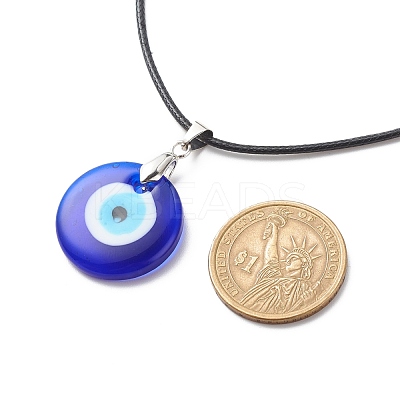 3Pcs 3 Size Lampwork Evil Eye Pendant Necklaces Set with Waxed Cords for Women NJEW-JN03954-1