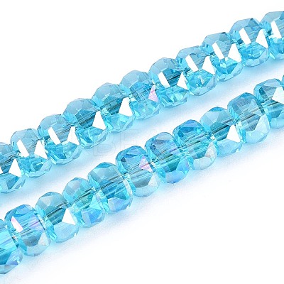 Electroplate Transparent Glass Beads Strands EGLA-N022-05B-C15-1