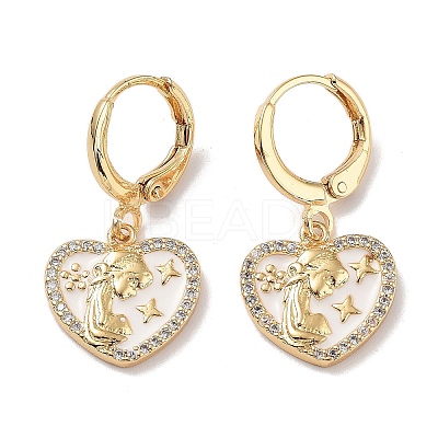 Real 18K Gold Plated Brass Dangle Leverback Earrings EJEW-L269-003G-02-1