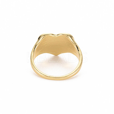 Rack Plating Light Gold Alloy Enamel Wide Band Rings RJEW-Q163-002-RS-1