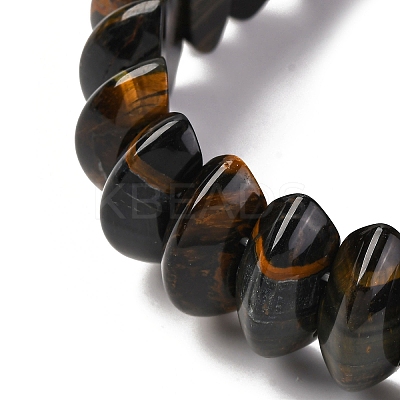 Bicone Natural Tiger Eye Beads Stretch Bracelets for Women Men BJEW-C097-05M-1
