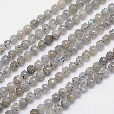 Natural Labradorite Round Bead Strands G-I156-01-4mm-1