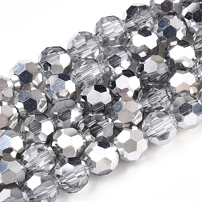Transparent Electroplate Glass Beads Strands EGLA-A035-T6mm-M01-1