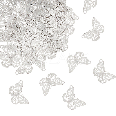 100Pcs 304 Stainless Steel Filigree Connector Charms STAS-UN0057-14-1
