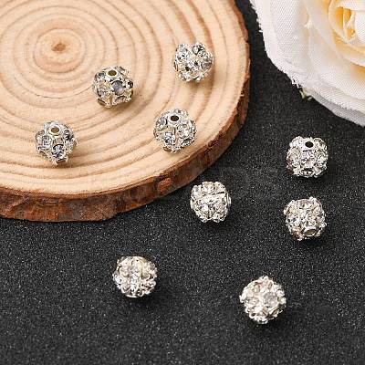 Brass Rhinestone Beads RB-H034-4-1