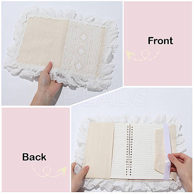 Polyester Lace Book Covers AJEW-WH20001-71-1