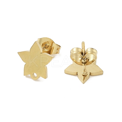 Star Ion Plating(IP) 304 Stainless Steel Stud Earring Findings STAS-I206-111G-1