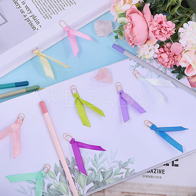 12Pcs Polyester Ribbon Bookmarks AJEW-CA00024-1