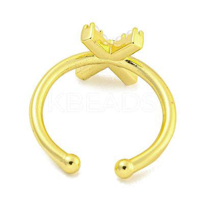 Rack Plating Brass Open Cuff Rings for Women RJEW-F162-01G-X-1