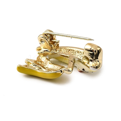 Golden Alloy Enamel Brooch JEWB-K018-32I-G-1