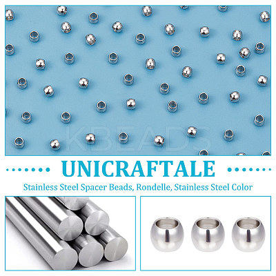 200Pcs 201 Stainless Steel Spacer Beads STAS-UN0054-11-1