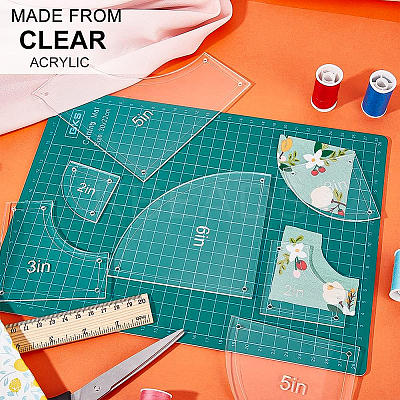 2~6 Inch Transparent Acrylic Quilting Templates DIY-WH0381-001-1