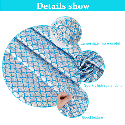 Fishscale Pattern Polyester Fabrics DIY-WH0304-508B-1