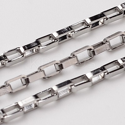 Tarnish Resistant Unwelded 304 Stainless Steel Box Chains CHS-L015-04-1