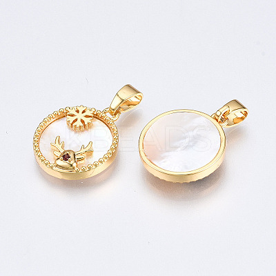 Brass Micro Pave Cubic Zirconia Pendants KK-Q277-020-NF-1