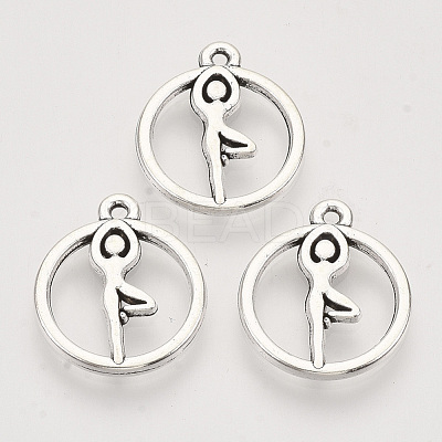 Tibetan Style Alloy Pendants TIBEP-T009-31AS-RS-1