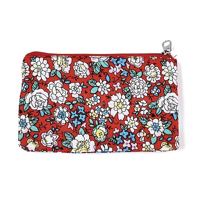 Flower Pattern Cotton Cloth Wallets AJEW-N003-07-1