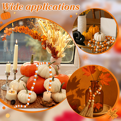 Wood Beads Tassels Pendant Drcorations HJEW-PH02016-1