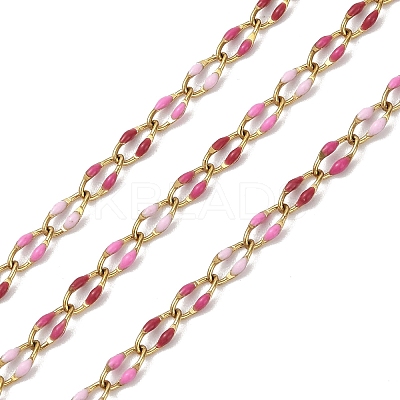 Ion Plating(IP) 304 Stainless Steel Enamel Link Chain CHS-H027-01G-03-1