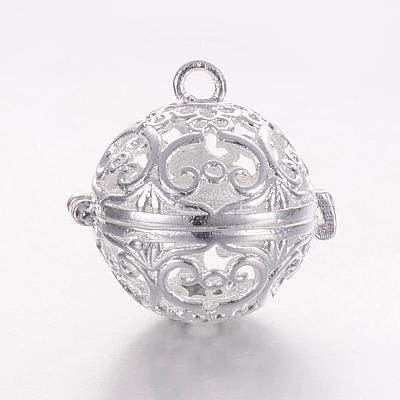 Brass Cage Pendants KK-K173-06S-1