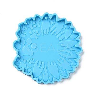 DIY Pet Theme Sunflower with Paw Print Pendant Silicone Molds SIMO-H010-04-1