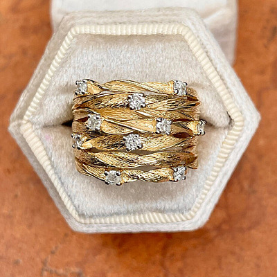 Brass Micro Pave Clear Cubic Zirconia Finger Rings WG34DCF-01-1